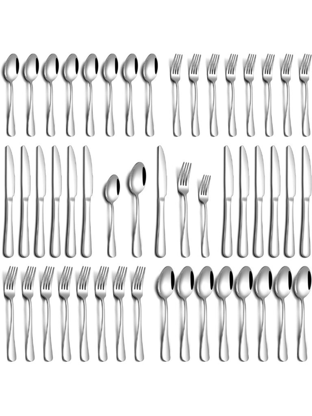 40-Piece Stainless Steel Flatware Set for 8 | Durable, Mirror Polished